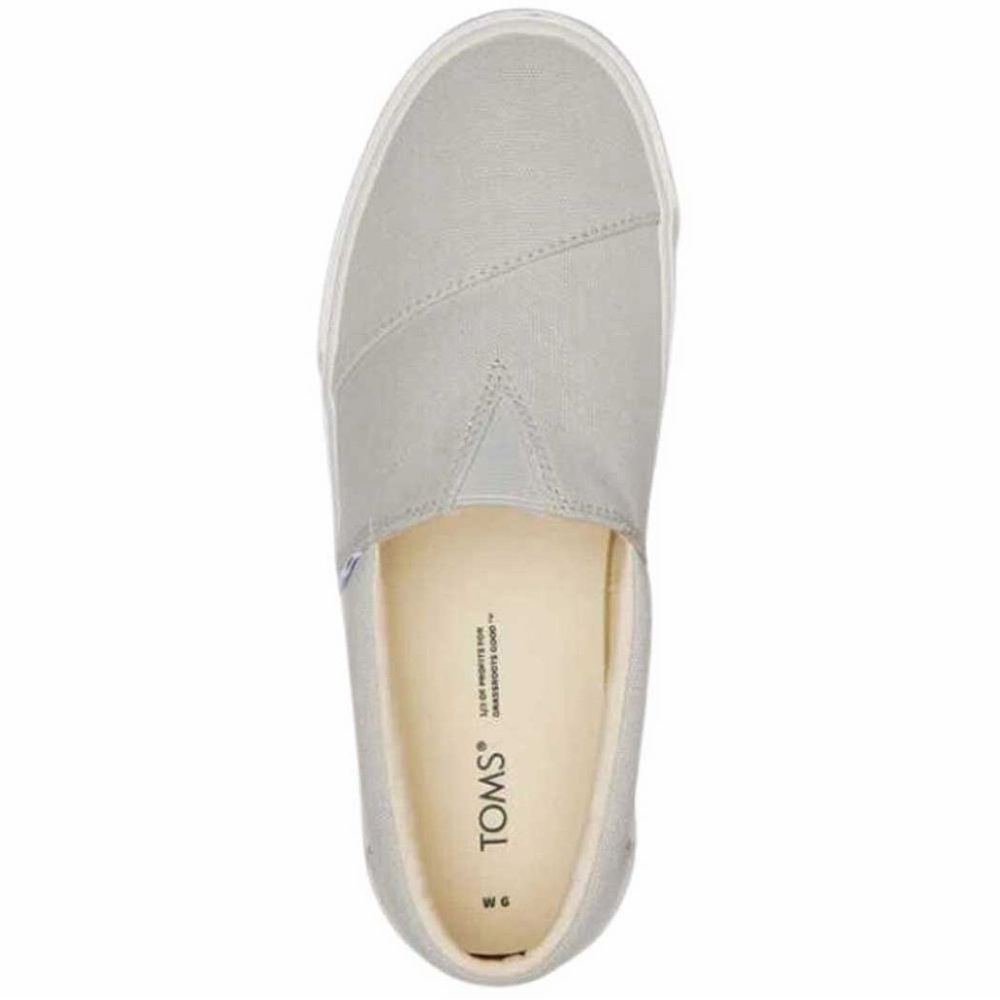 Toms Slip-On Canvas Shoe in Light Gray and White